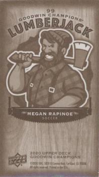 2020 Upper Deck Goodwin Champions - Minis Wood Lumberjack #99 Megan Rapinoe Back