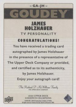 2020 Upper Deck Goodwin Champions - Goudey Autographs #GA-JH James Holzhauer Back