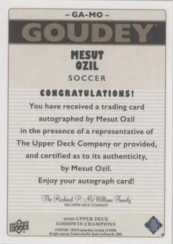 2020 Upper Deck Goodwin Champions - Goudey Autographs #GA-MO Mesut Ozil Back