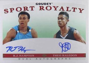 2020 Upper Deck Goodwin Champions - Goudey Sport Royalty Dual Autographs #SRD-RT R.J. Hampton/Theo Maledon Front