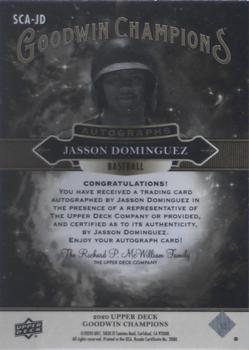 2020 Upper Deck Goodwin Champions - Splash of Color Autographs #SCA-JD Jasson Dominguez Back