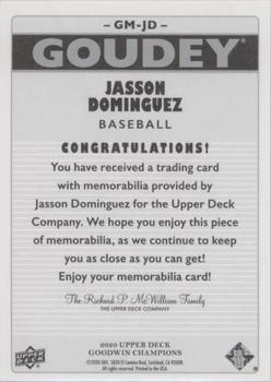 2020 Upper Deck Goodwin Champions - Goudey Memorabilia #GM-JD Jasson Dominguez Back