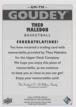 2020 Upper Deck Goodwin Champions - Goudey Memorabilia #GM-TM Theo Maledon Back