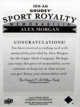 2020 Upper Deck Goodwin Champions - Goudey Sport Royalty Memorabilia #SRM-AM Alex Morgan Back