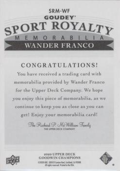 2020 Upper Deck Goodwin Champions - Goudey Sport Royalty Memorabilia #SRM-WF Wander Franco Back