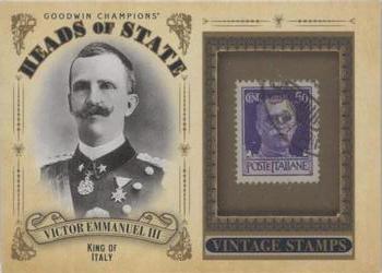 2020 Upper Deck Goodwin Champions - Heads of State Stamp Relics #HS-10 Victor Emmanuel III of Italy Front
