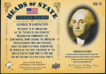 2020 Upper Deck Goodwin Champions - Heads of State Stamp Relics #HS-11 George Washington Back