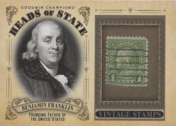 2020 Upper Deck Goodwin Champions - Heads of State Stamp Relics #HS-13 Benjamin Franklin Front