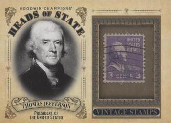 2020 Upper Deck Goodwin Champions - Heads of State Stamp Relics #HS-14 Thomas Jefferson Front