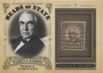2020 Upper Deck Goodwin Champions - Heads of State Stamp Relics #HS-20 Warren G. Harding Front