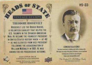 2020 Upper Deck Goodwin Champions - Heads of State Stamp Relics #HS-23 Theodore Roosevelt Back