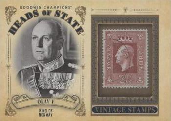 2020 Upper Deck Goodwin Champions - Heads of State Stamp Relics #HS-25 Olav V of Norway Front