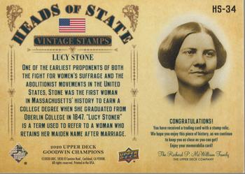 2020 Upper Deck Goodwin Champions - Heads of State Stamp Relics #HS-34 Lucy Stone Back