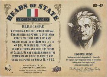 2020 Upper Deck Goodwin Champions - Heads of State Stamp Relics #HS-45 Julius Caesar Back