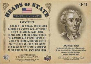 2020 Upper Deck Goodwin Champions - Heads of State Stamp Relics #HS-46 Lafayette Back