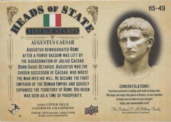2020 Upper Deck Goodwin Champions - Heads of State Stamp Relics #HS-49 Augustus Caesar Back
