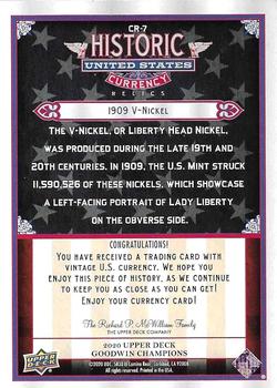 2020 Upper Deck Goodwin Champions - Historic United States Currency Relics #CR-7 V-Nickel Back