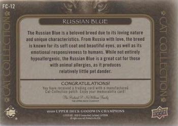 2020 Upper Deck Goodwin Champions - Cat Collection Manufactured Patches #FC-12 Russian Blue Back