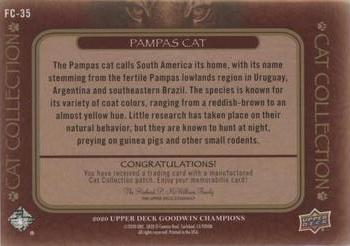 2020 Upper Deck Goodwin Champions - Cat Collection Manufactured Patches #FC-35 Pampas Cat Back