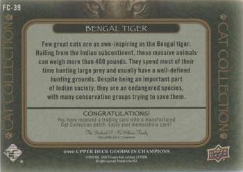 2020 Upper Deck Goodwin Champions - Cat Collection Manufactured Patches #FC-39 Bengal Tiger Back