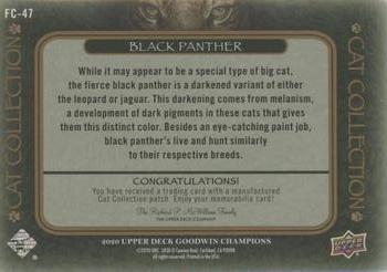 2020 Upper Deck Goodwin Champions - Cat Collection Manufactured Patches #FC-47 Black Panther Back