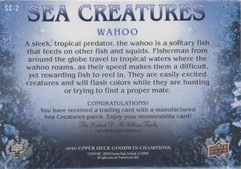 2020 Upper Deck Goodwin Champions - Sea Creatures Manufactured Patches #SC-2 Wahoo Back