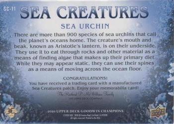 2020 Upper Deck Goodwin Champions - Sea Creatures Manufactured Patches #SC-11 Sea Urchin Back