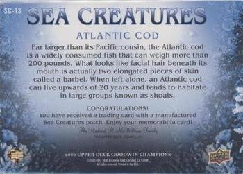 2020 Upper Deck Goodwin Champions - Sea Creatures Manufactured Patches #SC-13 Atlantic Cod Back