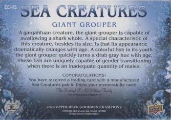 2020 Upper Deck Goodwin Champions - Sea Creatures Manufactured Patches #SC-15 Giant Grouper Back