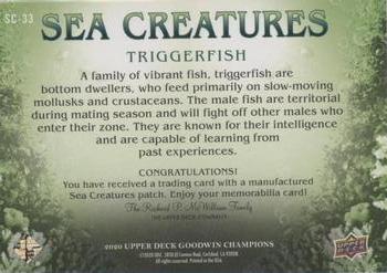 2020 Upper Deck Goodwin Champions - Sea Creatures Manufactured Patches #SC-33 Triggerfish Back