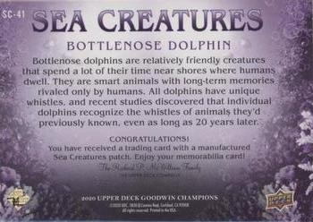 2020 Upper Deck Goodwin Champions - Sea Creatures Manufactured Patches #SC-41 Bottlenose Dolphin Back