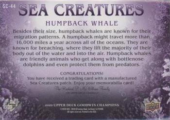 2020 Upper Deck Goodwin Champions - Sea Creatures Manufactured Patches #SC-44 Humpback Whale Back