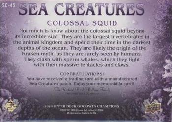 2020 Upper Deck Goodwin Champions - Sea Creatures Manufactured Patches #SC-45 Colossal Squid Back
