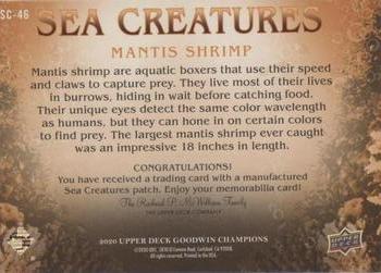2020 Upper Deck Goodwin Champions - Sea Creatures Manufactured Patches #SC-46 Mantis Shrimp Back