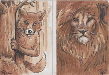 2020 Upper Deck Goodwin Champions - Aesop's Fables Dual Sketch Booklet #AFDS-2 Darrin Pepe Front