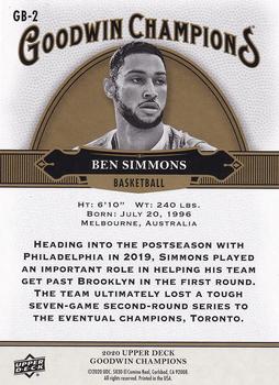 2020 Upper Deck Goodwin Champions - Basketball Retail Exclusives #GB-2 Ben Simmons Back