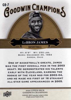2020 Upper Deck Goodwin Champions - Basketball Retail Exclusives #GB-7 LeBron James Back