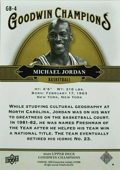 2020 Upper Deck Goodwin Champions - Basketball Retail Exclusives Orange #GB-4 Michael Jordan Back