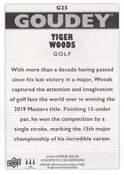 2020 Upper Deck Goodwin Champions - Goudey #G25 Tiger Woods Back