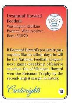 1992 Cartwrights Players Choice #15 Desmond Howard Back