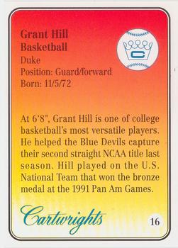 1992 Cartwrights Players Choice #16 Grant Hill Back