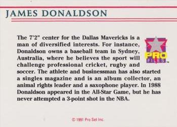 1991 Pro Set Pro Files #NNO James Donaldson Back