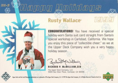 1999 Upper Deck Holiday Season #HH-3 Rusty Wallace Back