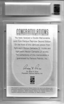 2010 Famous Fabrics Second Edition - Double Memorabilia #NNO Hector Camacho Sr. / Hector Camacho Jr. Back
