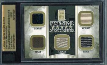 2010 Famous Fabrics Second Edition - Five Star Memorabilia #NNO Payne Stewart / Jack Nicklaus / Craig Stadler / Ben Hogan / Sergio Garcia Front