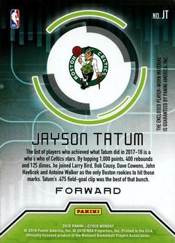 2018 Panini Cyber Monday - Materials Rapture #JT Jayson Tatum Back