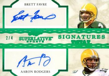 2020 Leaf Superlative Sports - Superlative Signatures 2 #SS2-06 Brett Favre / Aaron Rodgers Front