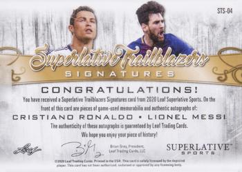2020 Leaf Superlative Sports - Superlative Trailblazers Signatures Silver #STS-04 Cristiano Ronaldo / Lionel Messi Back