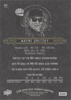 2018 Upper Deck Goodwin Champions - Photo Variations Black #40 Wayne Gretzky Back