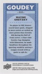 2019 Upper Deck Goodwin Champions - Goudey Minis Royal Blue #G10 Wayne Gretzky Back